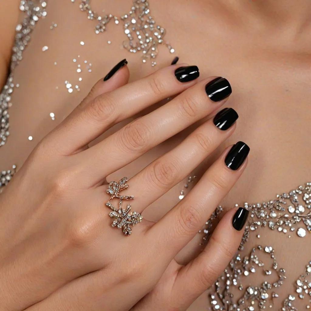 Jakie paznokcie do czarnej sukienki?