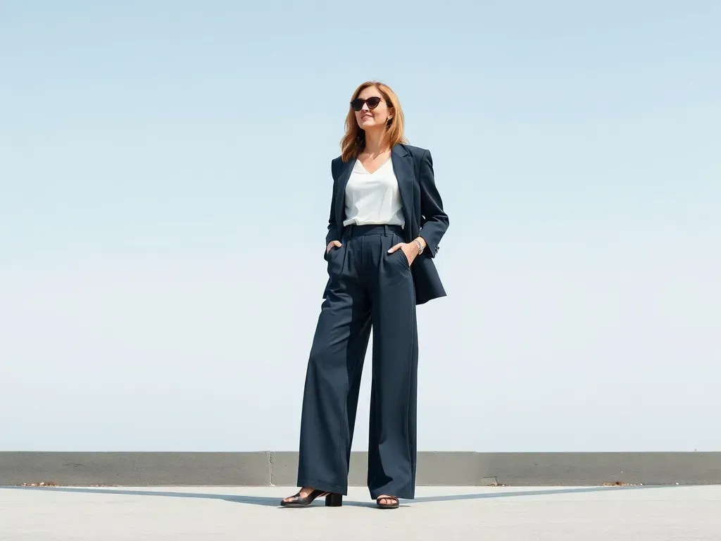 Szerokie eleganckie spodnie damskie